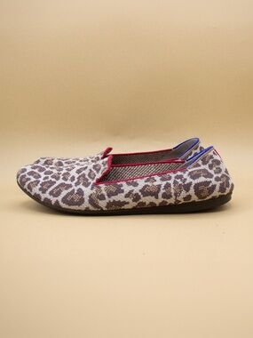 Rothy's Loafer Mocha Spot Leopard Knit Slip On Round Toe Shoes Women's 8